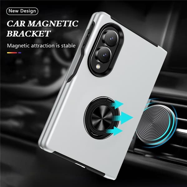 Hybridtelefonfodral med ringhållare till Samsung Galaxy Z Fold8 Silver