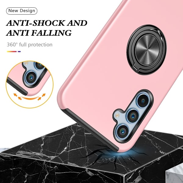 Samsung Galaxy S24 / S25 Sormirengas Sivutuen Hybridikotelo Pink