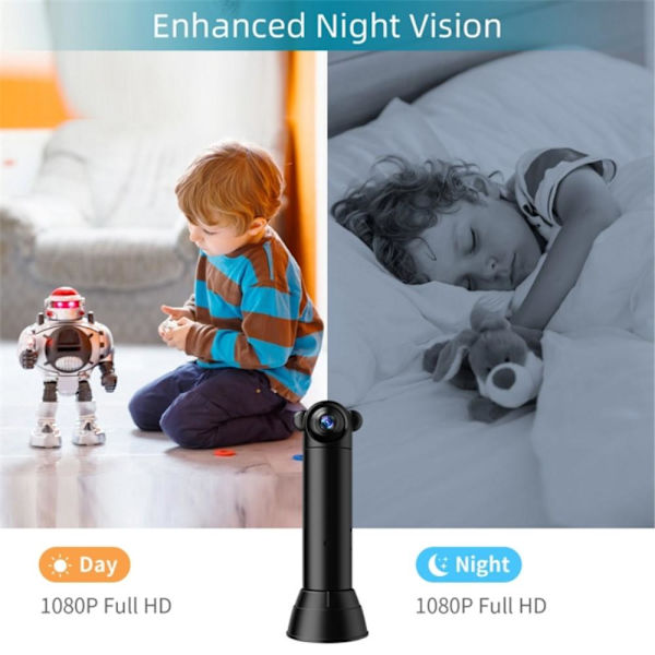 V10 HD Infraröd Night Vision Minikamera Hemsäkerhetskamera Svart