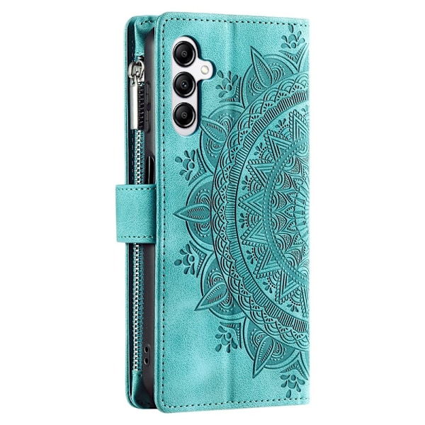 Samsung Galaxy A56 -lompakkokotelon kuoren kuoren Mandala-kukkakuvio - Minttu Green
