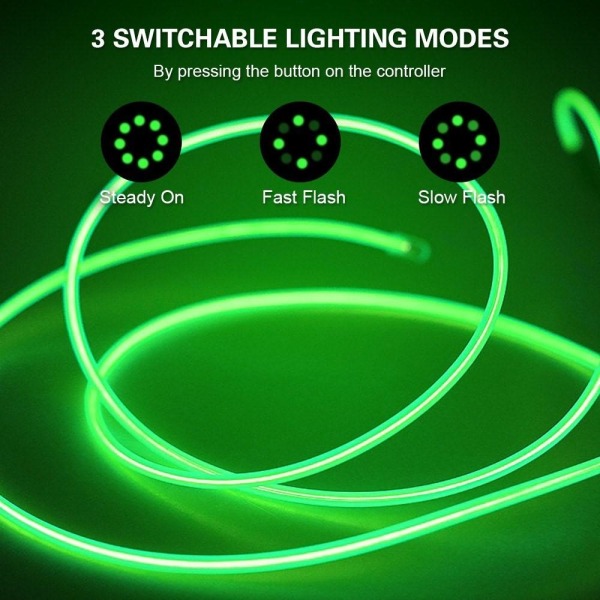 LED-skootterin valonauha vedenpitävä autojen ilmapiiri 3 valotil Green