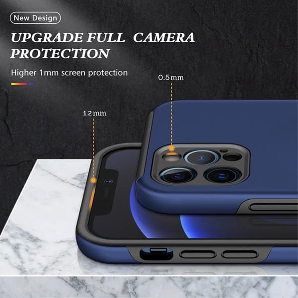 iPhone 13 Pro Finger Ring Kickstand Hybrid Case - Blå Blue