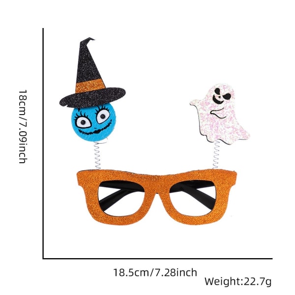 Halloween-lasit juhlapukukoristelu - Noita + haamu Gold