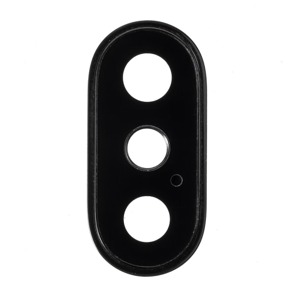 iPhone X Back Camera Lens Cover with Bracket and Glass Replacement - Black Transparent