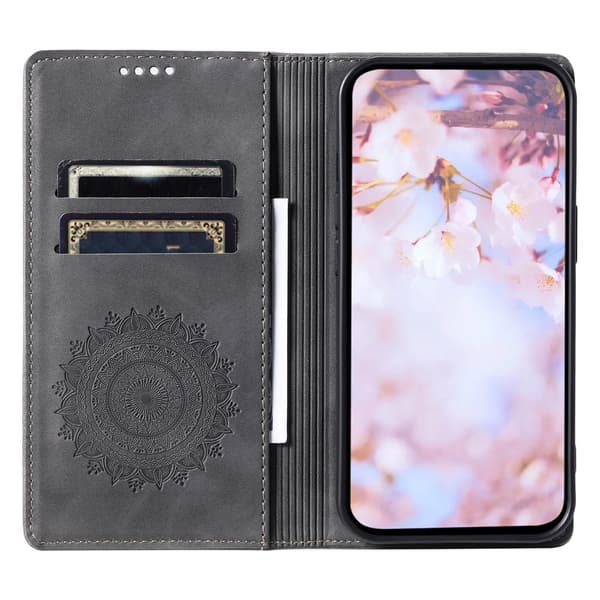 Cover til iPhone 17 Pro Max med Magnetisk Lukning Mønsterpræget Grey
