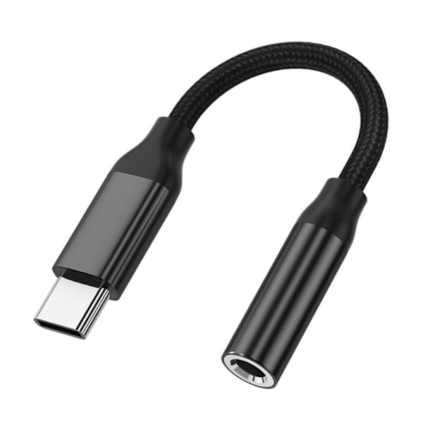 f.eks. iPhone 15 USB-C hann til 3,5 mm hunn AUX-adapter Black