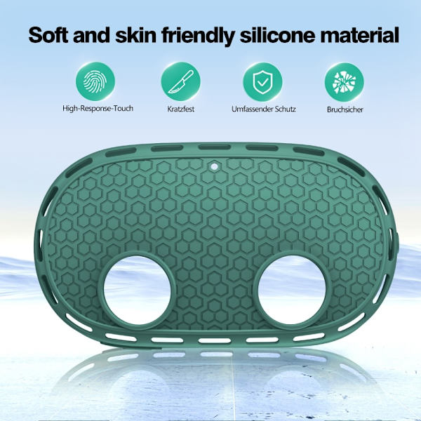 För Meta Quest 3S Skyddsfodral VR Headset Silikonskydd Grön