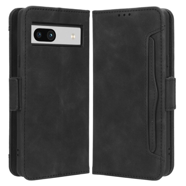 Google Pixel 7a Useita korttipaikkoja Puhelimen Lompakkokotelo - Musta Black