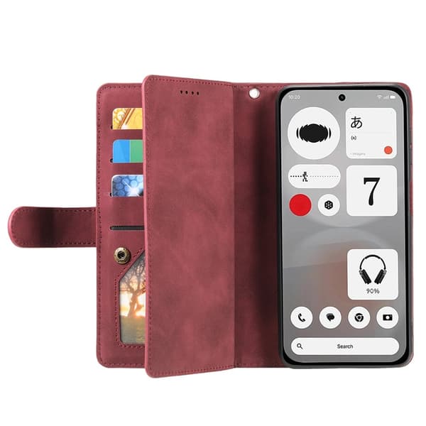 Mobilfodral med kortfack och handledsrem till Nothing Phone (4b) Röd