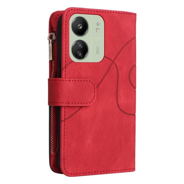 KT Plånboksfodral till Xiaomi Redmi 13C - Röd - Svart Röd