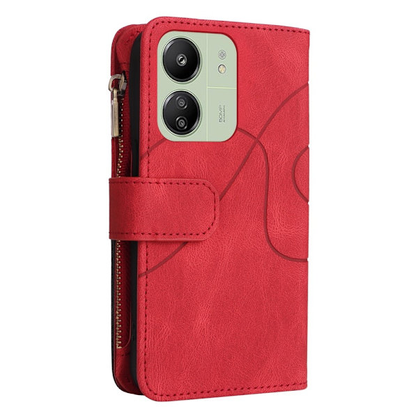 KT Wallet Case til Xiaomi Redmi 13C - Rød - sort Red