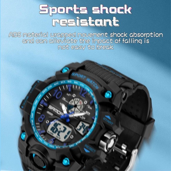 Armbandsklocka Armbandsur Digital vattentät sportklocka etc Svart