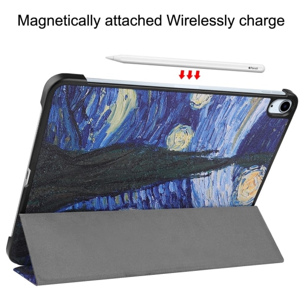 Etui for iPad Air 11 (2024) - Tri-fold Stativ Tablettdeksel - Maleri Multicolor