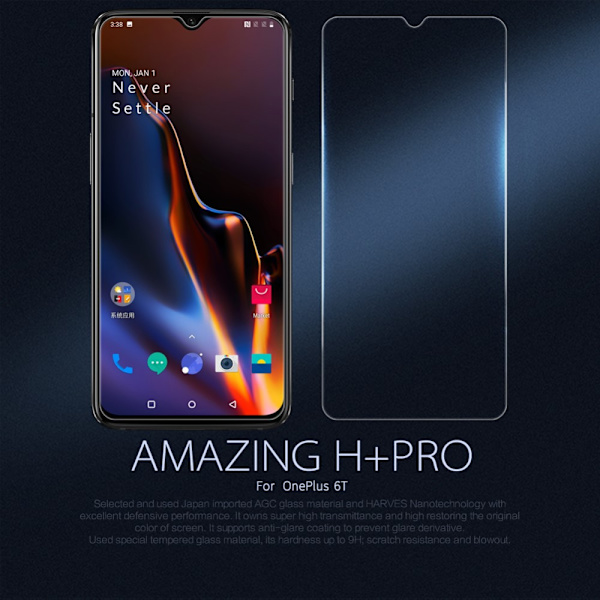 NILLKIN Amazing H+PRO hærdet glas OnePlus 6T Transparent