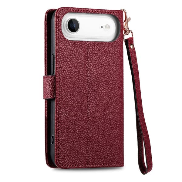 For iPhone Air Skal RFID-blockering Dragkedjeficka Plånboksfodral med Rem - Röd Röd