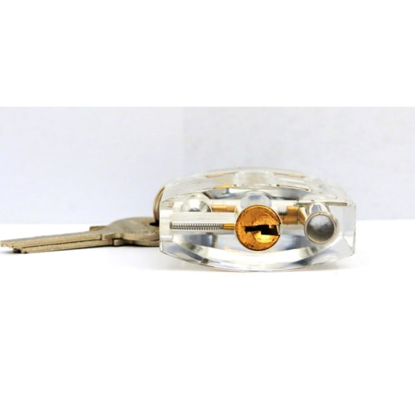 Transparent Practice Lock Padlock / Picklock Set for Locksmith L Silver