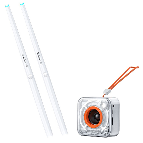 GAMSING Air Trumset med Bluetooth-högtalare Sticks Portable Drumstick Playset Vit
