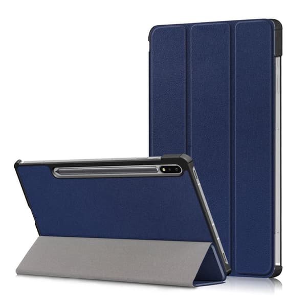 Trifoldet stativ Smart Taske til Samsung Galaxy Tab S7 FE/Tab S7 Plus/Tab S8+ Blue