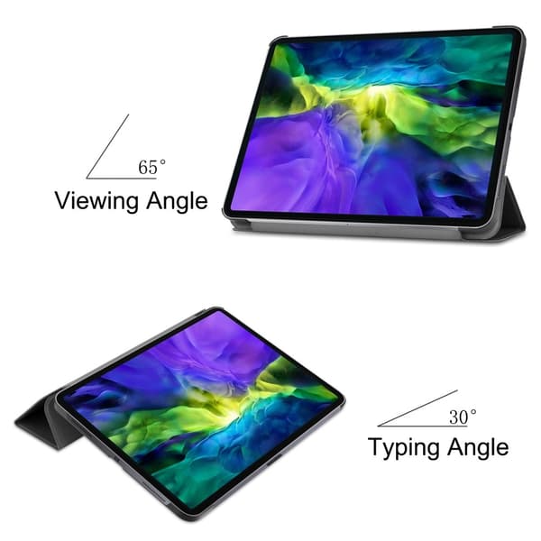 PU - læder Trifoldet Stand Smart Taske til iPad Pro 11" - Sort Black
