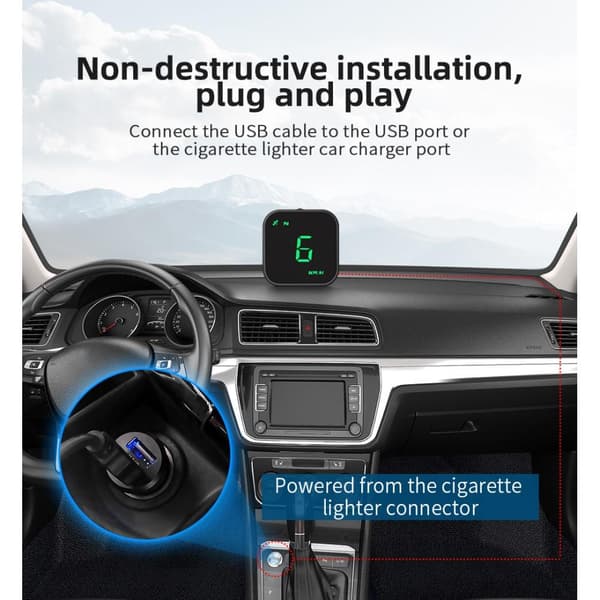 Head - Up Display HUD GPS Universal Multifunktionshastighedsmåler Black