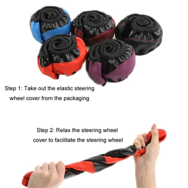 38 cm Bilrattstyrebeskyttelse Deksel - svart+rød Black