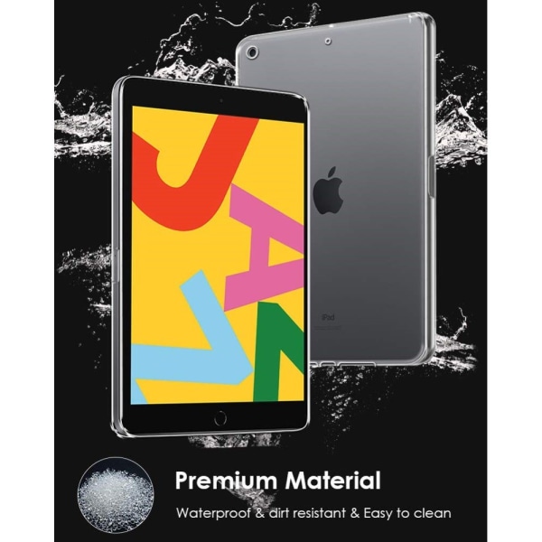iPad 10.2 2021/2020/2019 Kirkas läpinäkyvä TPU-suojakotelo Transparent