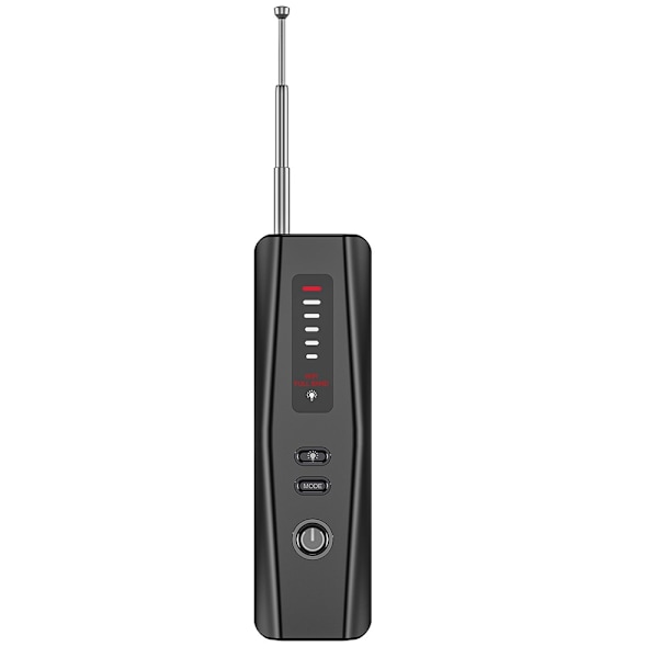 RF-signaldetektor GPS WiFi Tracker Kamera Buggdetektor Anti-spion infraröd skanner Svart