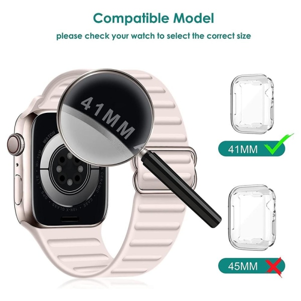Apple Watch Series 7 41 mm:n suojaus, pehmeä TPU- watch CASE Transparent