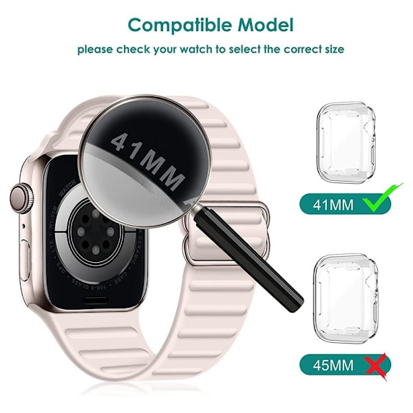 Apple Watch Series 7 41mm Protection Soft TPU Smart Watch Case Cover Transparent