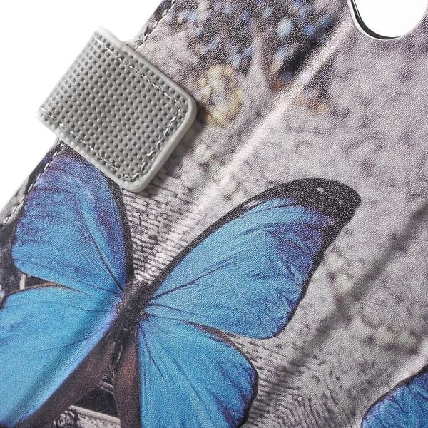Microsoft Lumia 650 Lompakkokotelo - Sininen Butterfly Black
