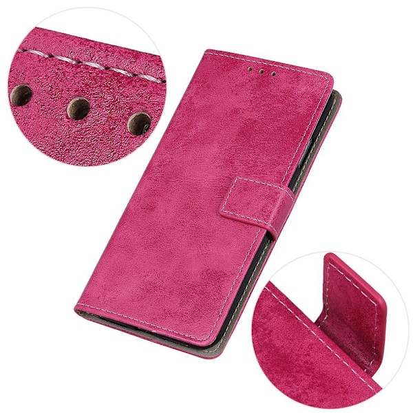 Retro tegnebog stativetui til Google Pixel 6a - Lyserød Pink