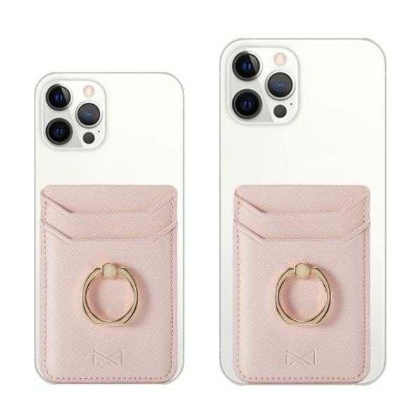 MUXMA-kortinpidikkeen rengasteline RFID-estävä liimainen luottokorttipaikka - vaaleanpunainen Pink
