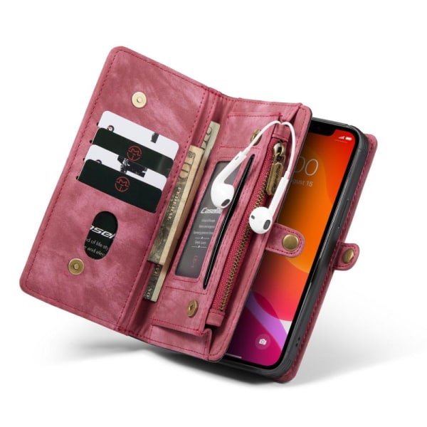 CASEME iPhone 12 Mini 2-in-1 Wallet Phone Shell punainen Red