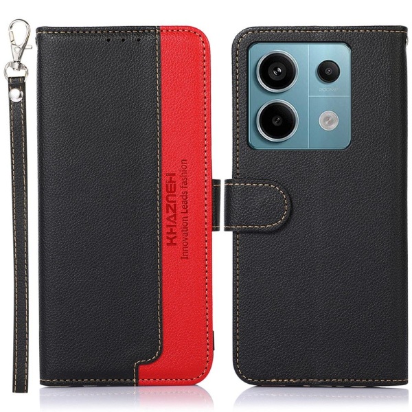 Til Xiaomi Redmi Note 13 Pro 5G Case Shell KHAZNEH Sort-rød Transparent