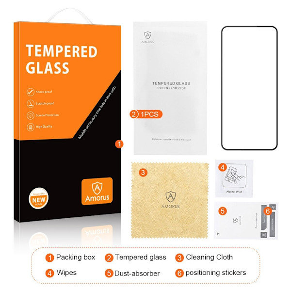 AMORUS Skjermbeskytter i glass for OnePlus Nord 4 Transparent