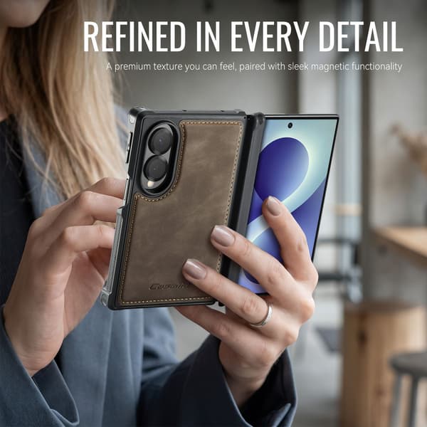 CASEME Magnetiskt plånboksfodral till Samsung Galaxy Z Fold8 Brun