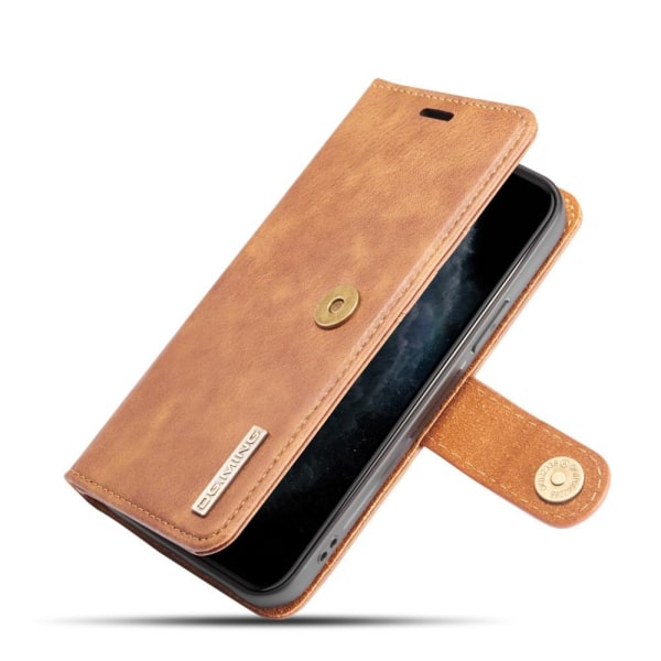 DG.MING iPhone 12/12 Pro tyylikäs lompakkokotelo - ruskea Brown