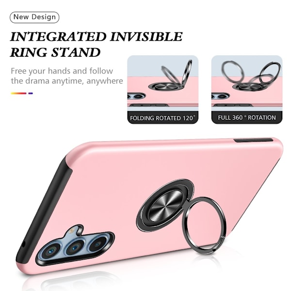 Samsung Galaxy S25 / S24 Fingerring Kickstand Hybrid Taske Pink