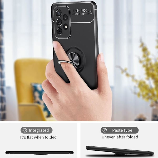 Finger Ring Kickstand TPU Case for Samsung Galaxy A73 5G Black