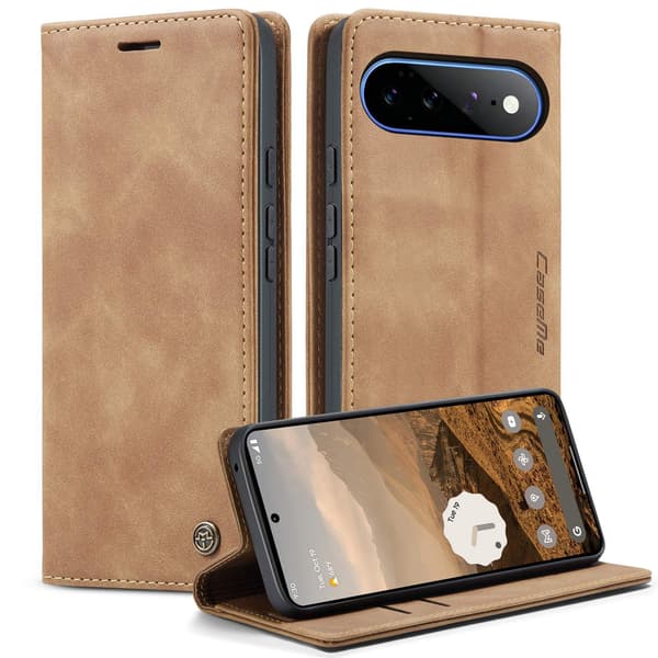CASEME Plånboksfodral med Stativ till Google Pixel 11 Pro XL Brun
