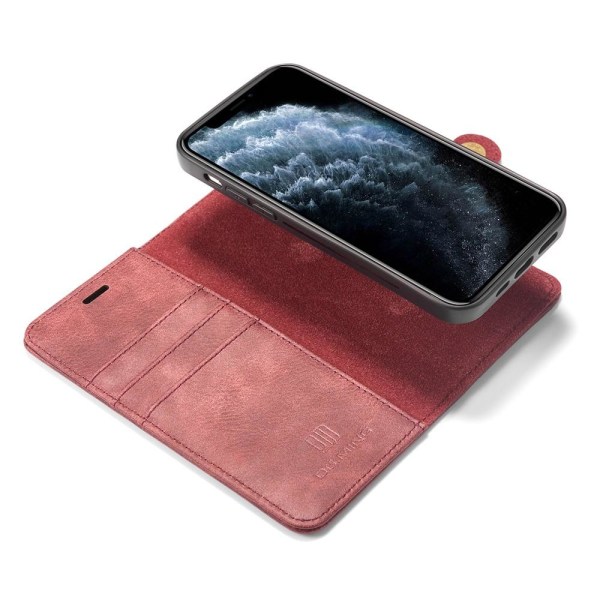 DG.MING iPhone 13 Mini Split Läder Plånboksfodral - Röd Röd