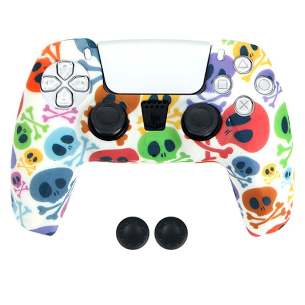 DATA FROG Silikondeksel for Sony Playstation 5 Gamepad med 2 Rocker Caps Multicolor