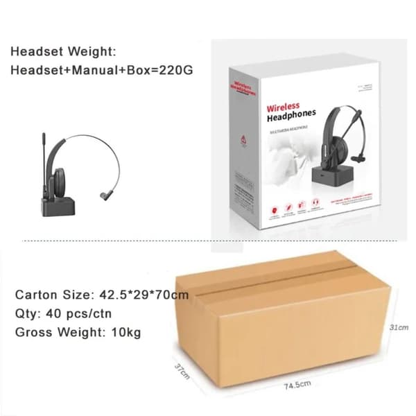 OY631 Bluetooth 5.3 Headset Kundeservice Hovedtelefon med mikrofonheadset. Black