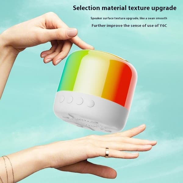 Kaiutin Bluetooth Stereo Surround Langaton Mini Subwoofer RGB-valolla - Valkoinen White