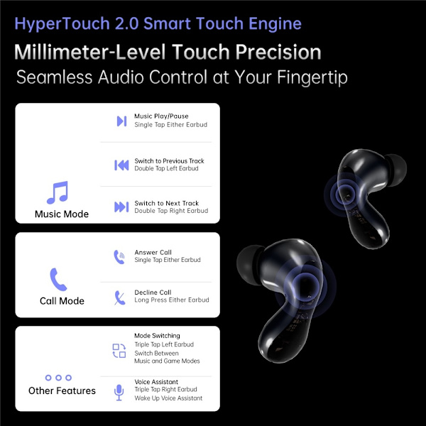 Pulsar Bluetooth headset dynamiske driver in-ear hovedtelefoner 4 mikrofoner - Mørkegrå Dark grey