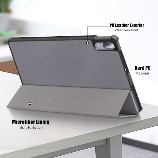 Kolminkertainen jalustan kansi Lenovo Tab P11 Pro TB-J706F - Harmaa Grey