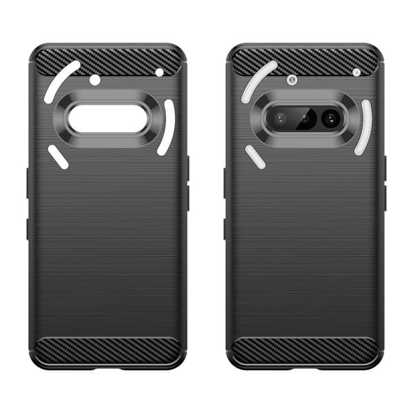 Kulfiber tekstur TPU-cover til Nothing Phone (3a) Black
