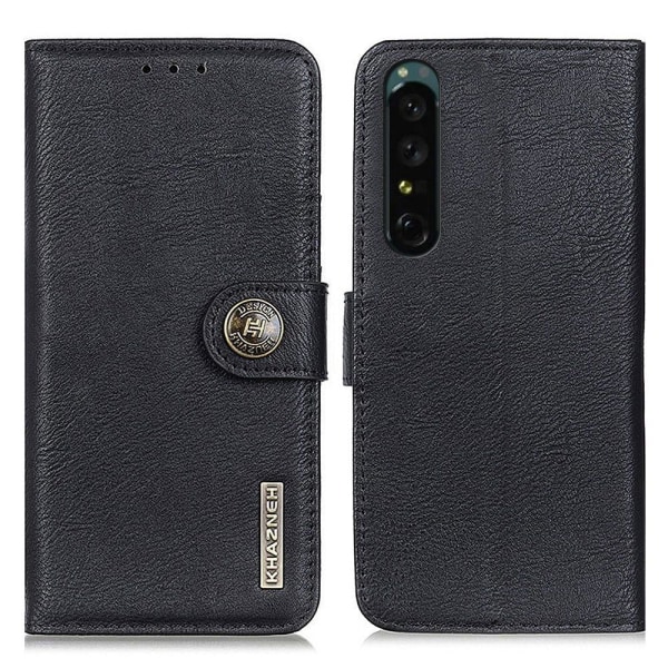 KHAZNEH Wallet Stand Case for Sony Xperia 1 IV - Black Black