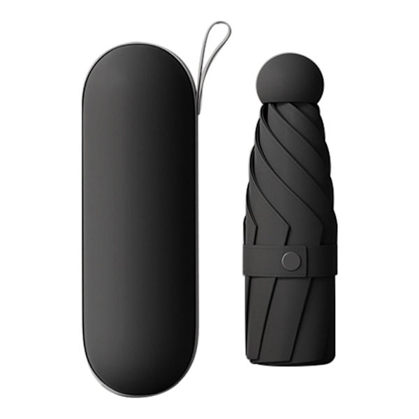 Stabil paraply Anti-UV foldbar Kompakt med kapseletui Black