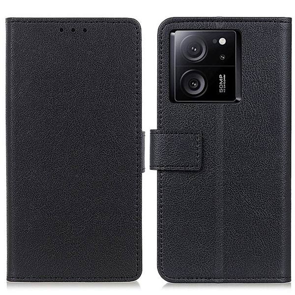 Xiaomi 13T / 13T Pro Wallet Crazy Horse -tekstuuritelineen kuori Black